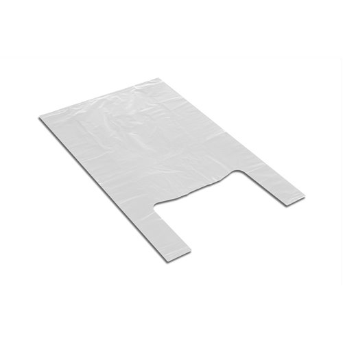 Einweg-Plastiktragetaschen 45+2x10/90cm 65x90cm 0,015 500 Stück weiß HDPE