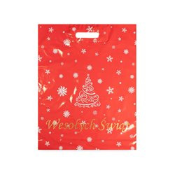 Werbe-Weihnachtstüten 400x500mm 40x50cm LD PE 0,06 Frohe Weihnachten 10 / 25Stk