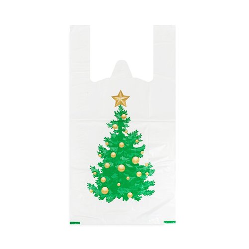 Disposable Christmas bags 28+2f6/50cm 40x50cm 0,013 100pcs HD PE Christmas tree imprint