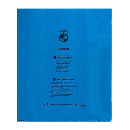 Ecological paper bags Blue 60L 10pcs