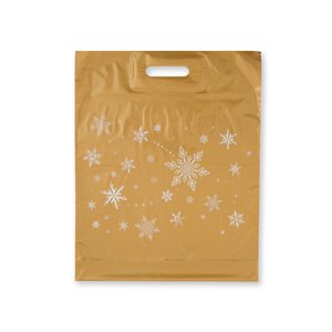 Christmas Advertising Bags 400x500mm 40x50cm LD PE 0.06 Gold 10 / 25pcs