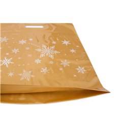 Christmas Advertising Bags 400x500mm 40x50cm LD PE 0.06 Gold 10 / 25pcs