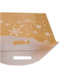 Christmas Advertising Bags 400x500mm 40x50cm LD PE 0.06 Gold 10 / 25pcs