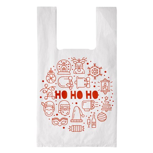 Vianočné jednorazové vrecká 34+2f10/64cm 54x64cm 0,013 100ks HD PE Print Ho Ho Ho Ho