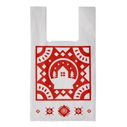 Vianočné jednorazové vrecká 34+2f10/64cm 54x64cm 0.013 100ks HD PE snehová guľa tlač