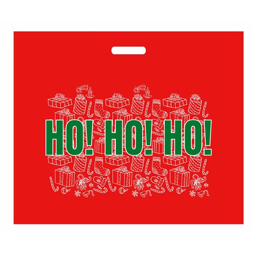 Christmas Advertising Bags 600x500mm 60x50cm LD PE 0.06 Red