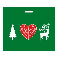 Torby Reklamowe Świąteczne 600x500mm 60x50cm LD PE 0,06 Zielona