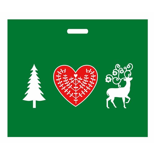 Advertising Christmas Bags 600x500mm 60x50cm LD PE 0.06 Green