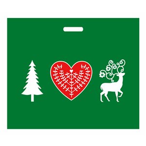 Advertising Christmas Bags 600x500mm 60x50cm LD PE 0.06 Green