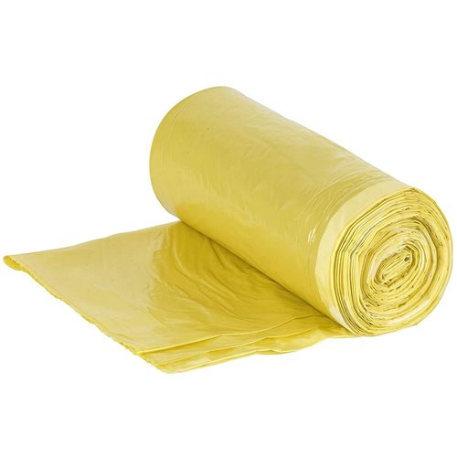 Garbage bags 500x600mm 50x60cm 0.015 HDPE with tape yellow 30L ROLL 15pcs