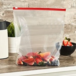 Zipper bags red string LDPE 200x180mm 20x18cm 0.07 50pcs