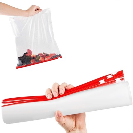 Vrecká na zips červený povrázok LDPE 200x180mm 20x18cm 0.07 50ks