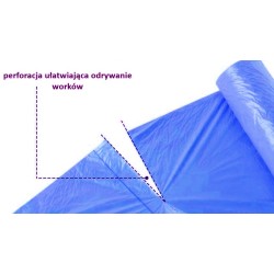 Vrecia na odpad 500x600mm 50x60cm 0.015 HDPE s páskou modré 30L ROLL 15ks
