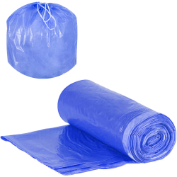 Garbage bags 500x600mm 50x60cm 0.015 HDPE with tape blue 30L ROLL 15pcs