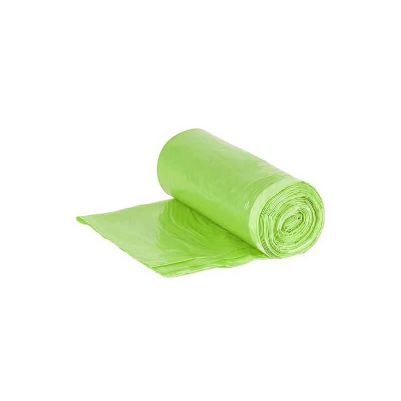 Garbage bags 600x800mm 60x80cm 0.015 HDPE with tape green 60L ROLL 10pcs