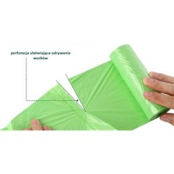 Garbage bags 600x800mm 60x80cm 0.015 HDPE with tape green 60L ROLL 10pcs