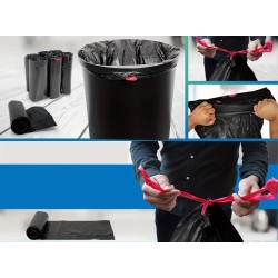 LDPE garbage bags with tape 700x1100 mm 70x110 cm 120 L Black 10 pieces