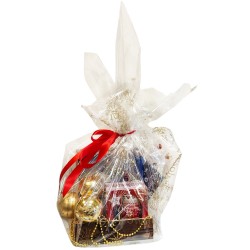 Weihnachtsfolie Blätter Gold Sterne Zellophan 50x70 cm 25 Stück