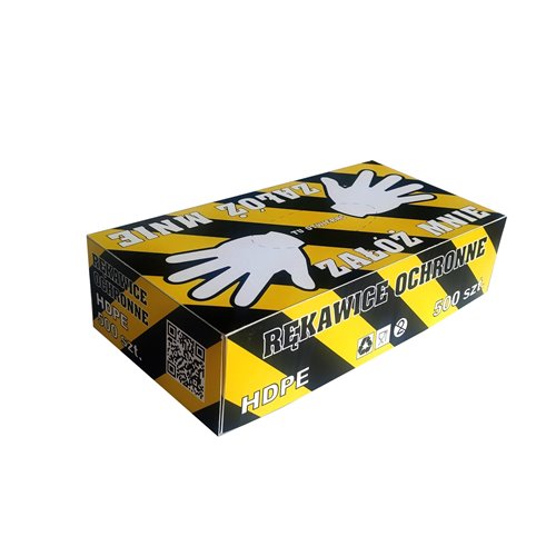 Folie Handschuhe Einweghandschuhe in einer Box von 500 Stück setzen mich auf