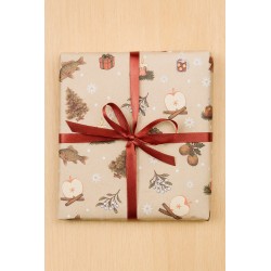 Darčekový baliaci papier s vianočnými motívmi EKO ECO 70 cm x 200 cm sada 4 ks WZ3