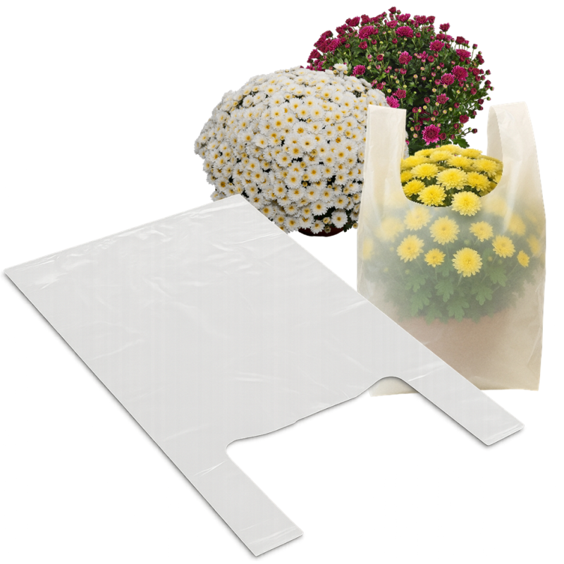 Jednorazové vrecká na chryzantémy Všetci svätí 65x90cm 0,02 50ks biely HDPE