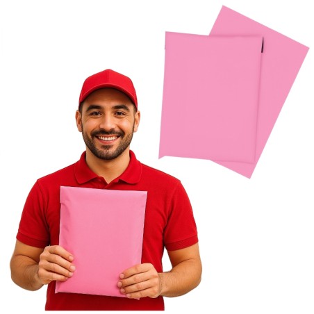 Matte courier envelopes 175x255mm 17.5x25.5cm 0.055 Pink 25 pcs