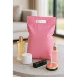 Matte Kurierumschläge mit Griff 280 x 450 + 50 mm 28 x 45 + 5 cm 0,055 Rosa 25 Stück