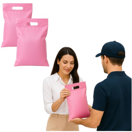 Matné kurierske obálky s uchami, 480x730+50mm, 48x73+5cm, 0,055, ružové, 25 ks.