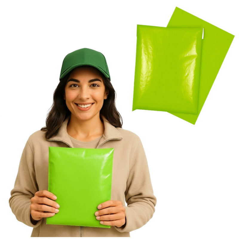 Foliopaki kurierskie 250x350mm 25x35cm 0,055 Zielone 25szt