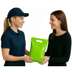 Foliopaki kurierskie z rączką 200x350+50mm 20x35+5cm 0,055 Zielone 25szt