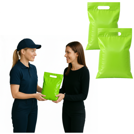 Kuriérske obálky s uchami 280x450+50mm 28x45+5cm 0,055 Zelená 25 ks