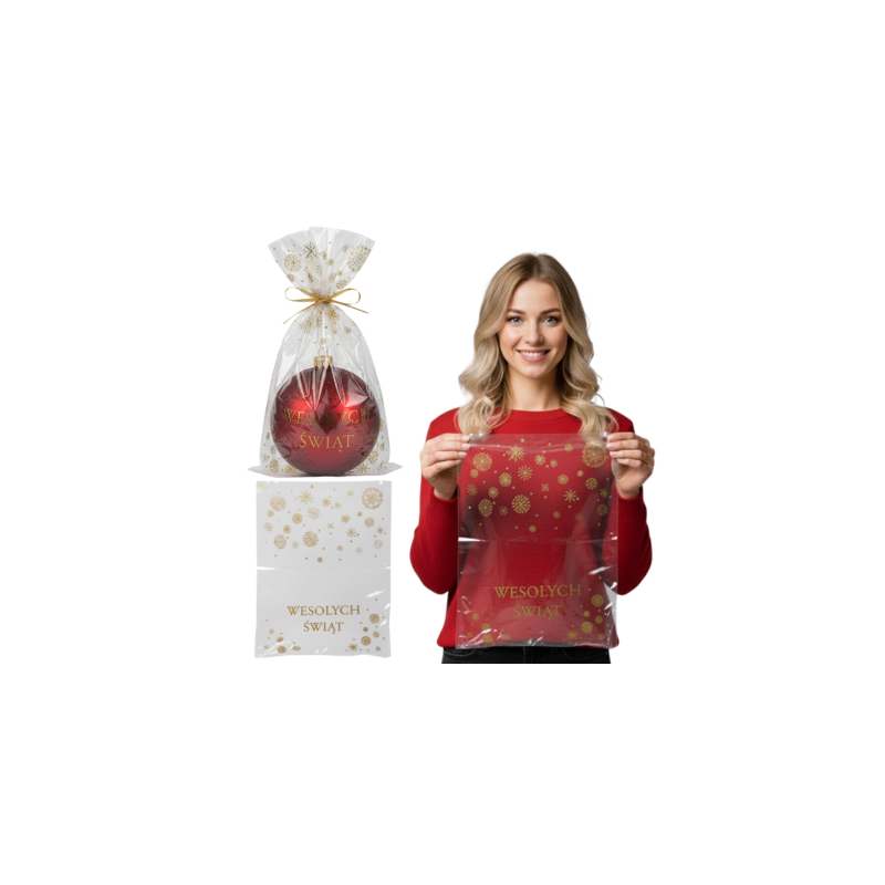 Woreczki celofanowe świąteczne 300x400mm 30x40cm PP BG 0,025 25szt