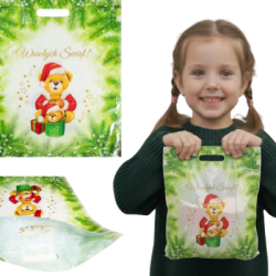 Torby Reklamowe Świąteczne 400x450mm 40x45cm LD PE 0,06 Wesołych Świąt 10 / 25szt