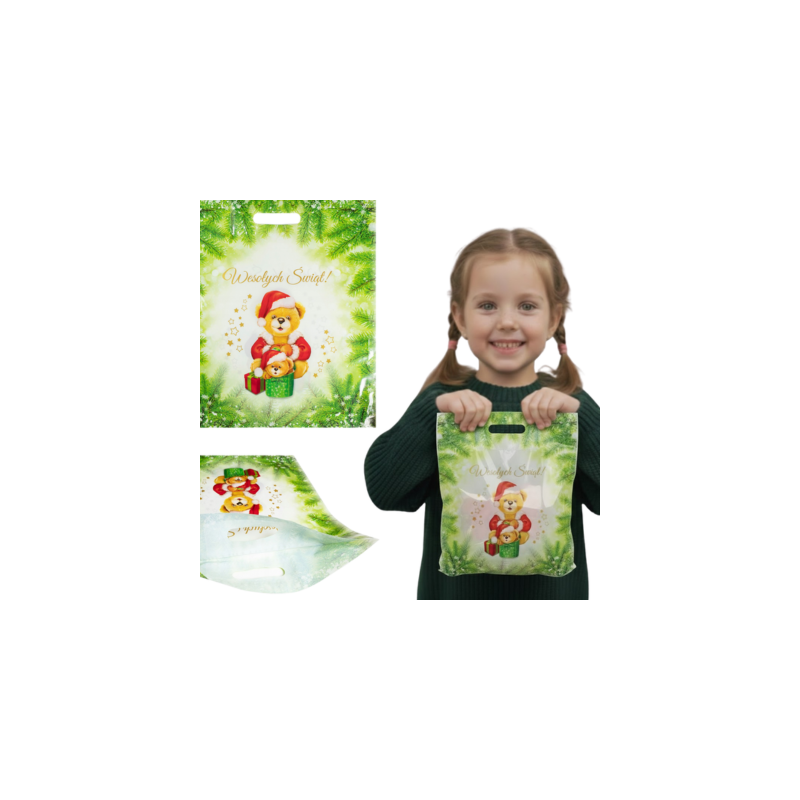 Christmas Advertising Bags 400x450mm 40x45cm LD PE 0,06 Merry Christmas 10 / 25pcs