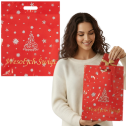 Torby Reklamowe Świąteczne 400x500mm 40x50cm LD PE 0,06 Wesołych Świąt 10 / 25szt