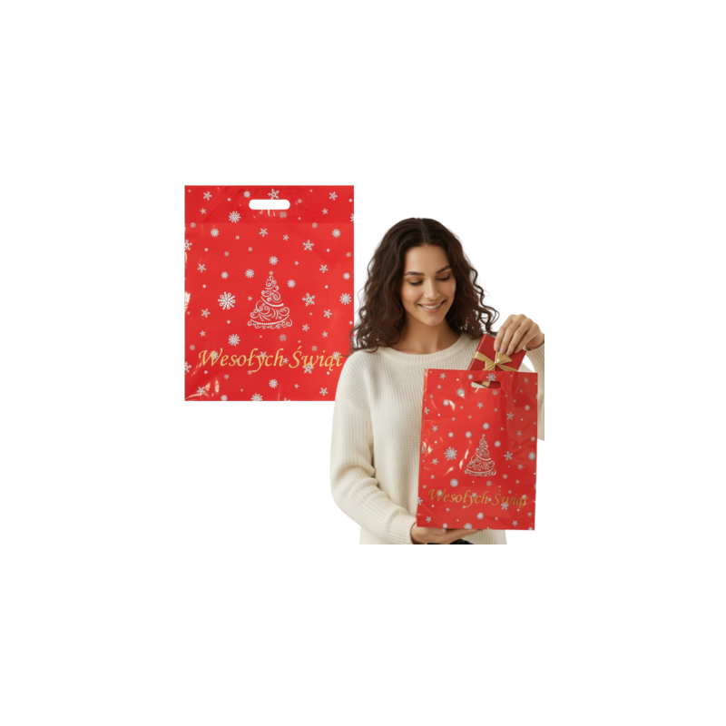 Reklamné vianočné tašky 400x500mm 40x50cm LD PE 0,06 Merry Christmas 10 / 25ks