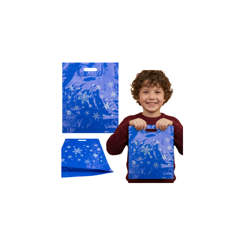 Reklamné vianočné tašky 400x500mm 40x50cm LD PE 0.06 Stars 10 / 25ks