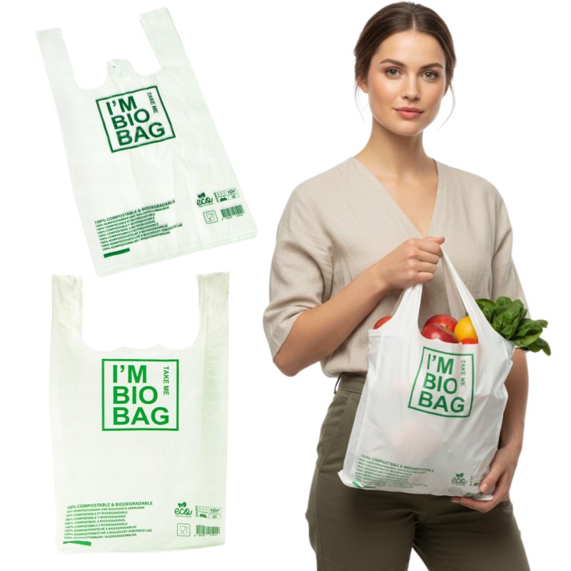 BIO EKO ECO škrobové biologicky rozložiteľné plastové tašky 300x550mm 30x55cm