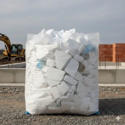 Construction bags for polystyrene foam, LD PE 85+2f38/200cm (160x200cm), 0.08 mm, 1000 litres – 10 pieces