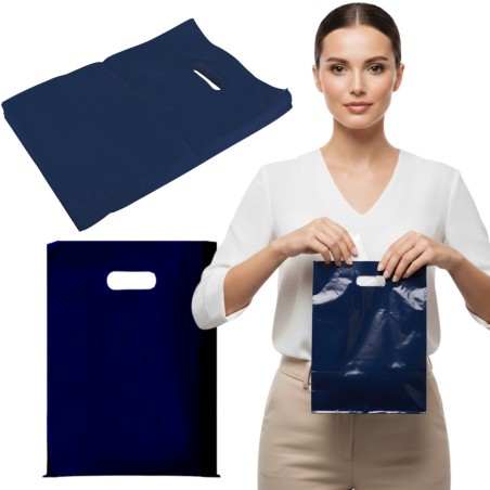 Torby reklamowe LDPE granatowe 0,055 my 20x30 cm 10 szt.