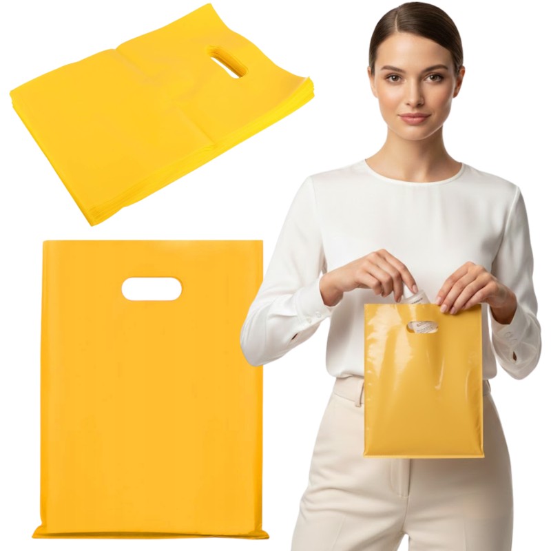 Torby reklamowe LDPE żółte 0,055 my 20x30 cm 10 szt.