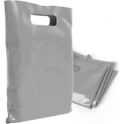 Reklamné tašky z LDPE, strieborné, 0,055 μm, 20 x 30 cm, 10 ks