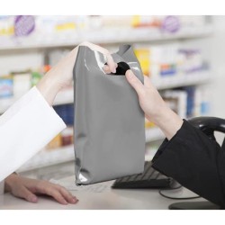 LDPE advertising bags, silver, 0.055 mm, 20x30 cm, 10 pcs.