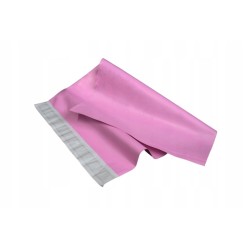 Matové recyklované obálky pro kurýrní služby, 450 × 550 mm (45 × 55 cm), 0,06 mm, růžové, 25 ks