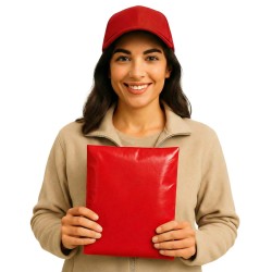 Recycelte Versandtaschen 250 x 350 mm (25 x 35 cm), 0,055 mm, rot, 25 Stück