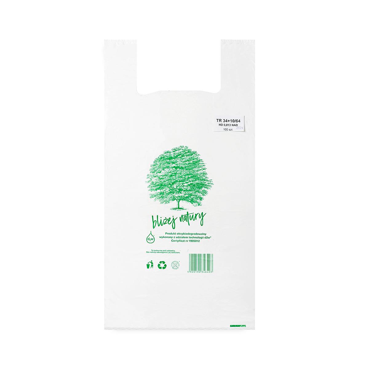 HDPE BIO EKO ECO 54x64cm 0.015 100pcs ecological plastic bags