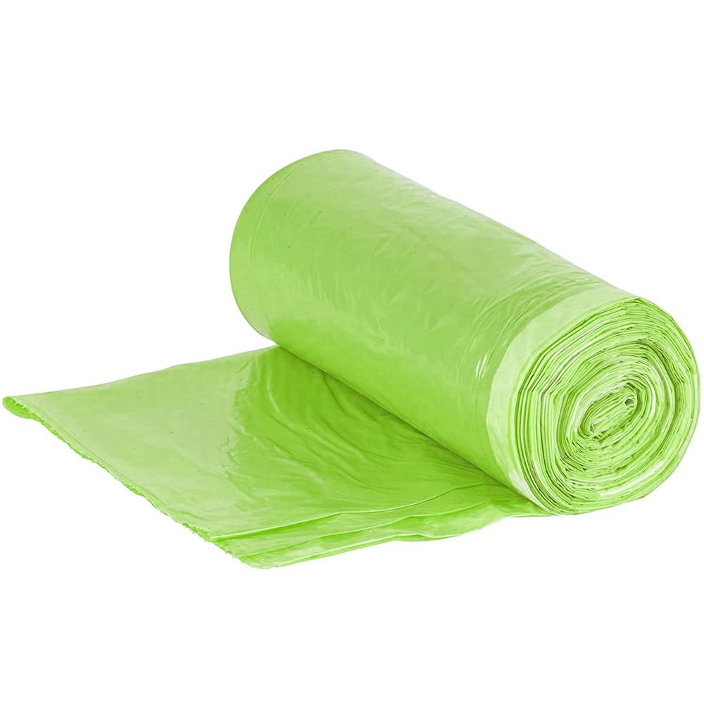 Garbage bags 600x800mm 60x80cm 0.015 HDPE with tape green 60L ROLL 10pcs