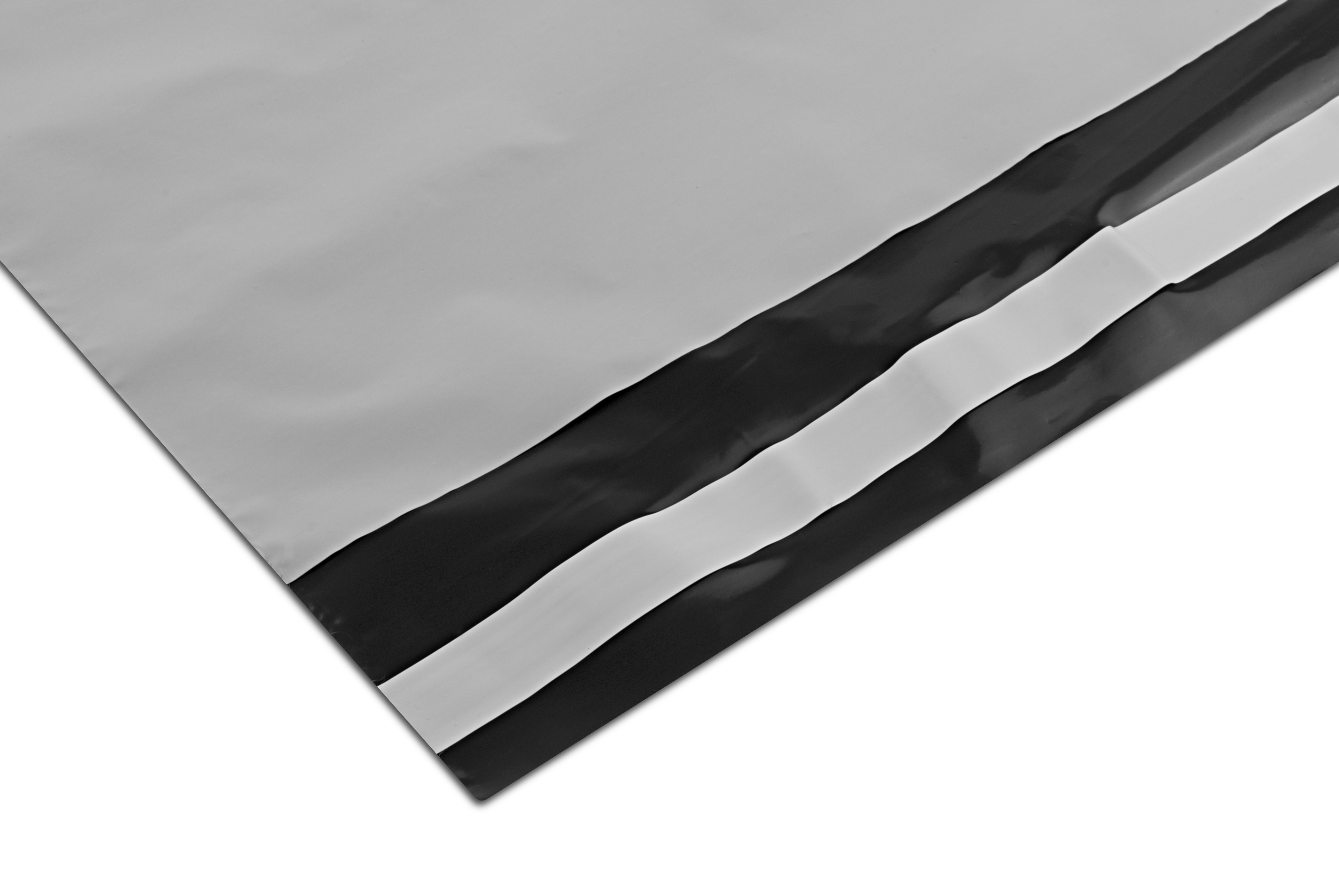 Courier foil packs 225x325+50mm 22.5x32.5+5cm 0.04 white / black 100pcs